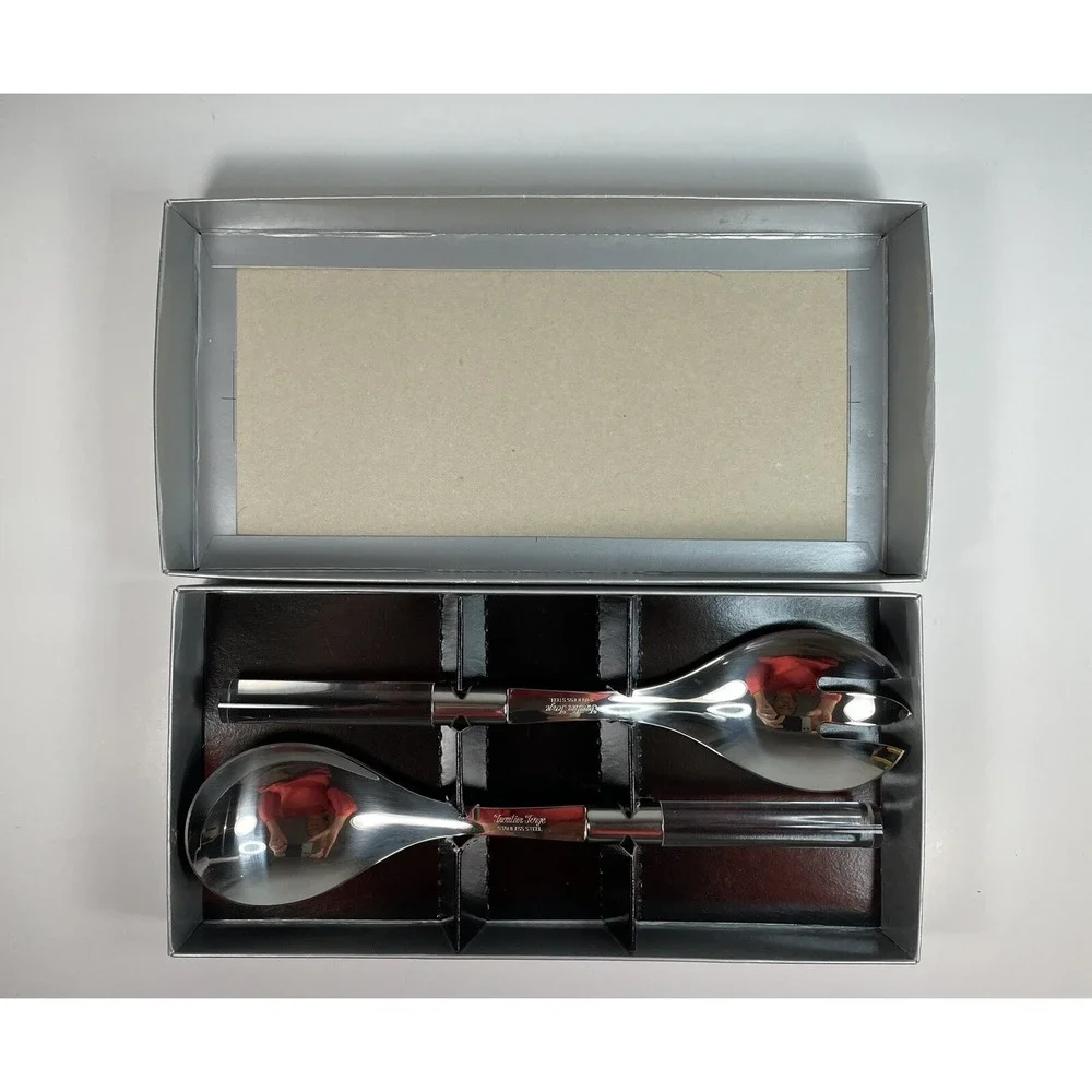 Silver 2‎ Pice Salad Server Set With Acrylic Handles Made Of N Japan